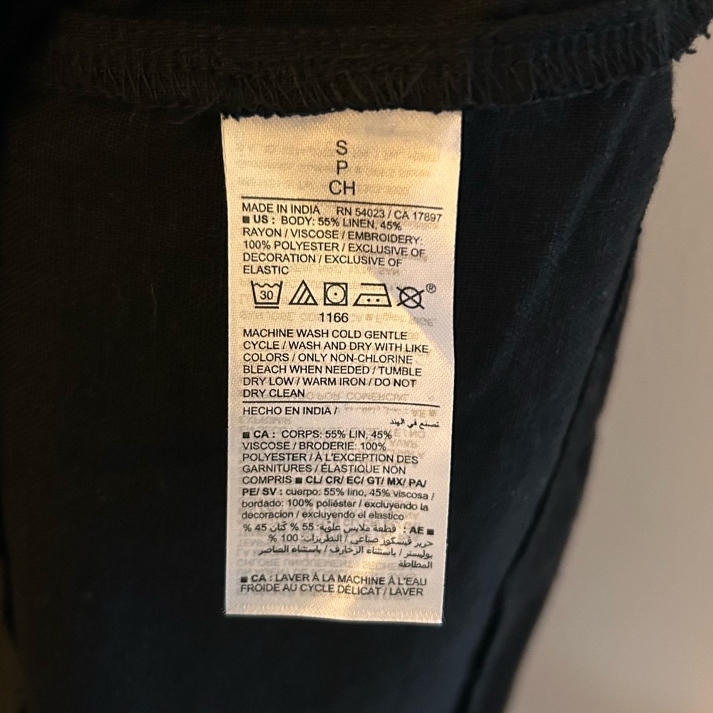 Old Navy Black Linen Blend Eyelet Dress - Picture 5 of 5